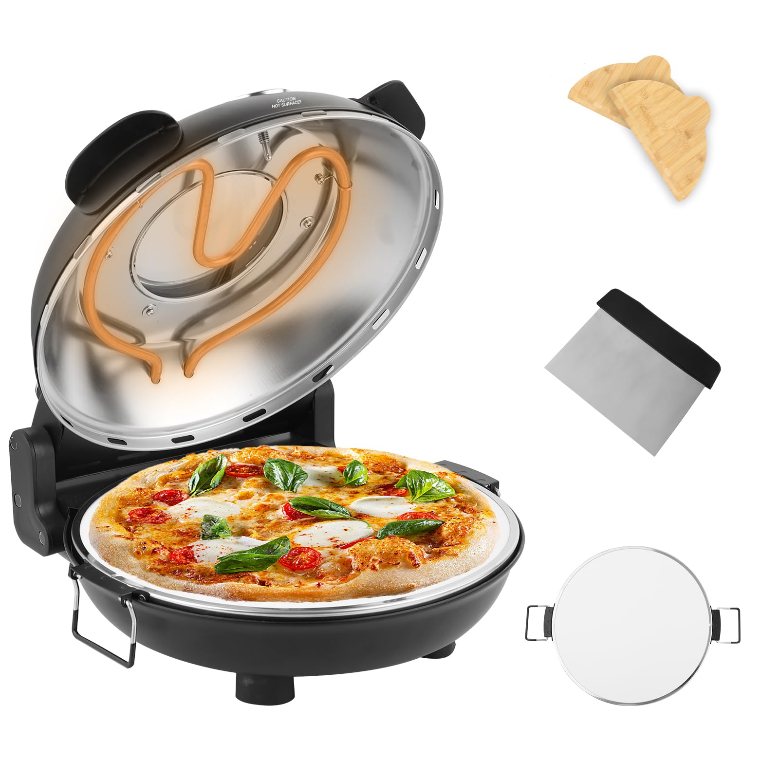 YIBAKE Horno Pizza Eléctrico: Prepara Deliciosas Pizzas en Minutos
