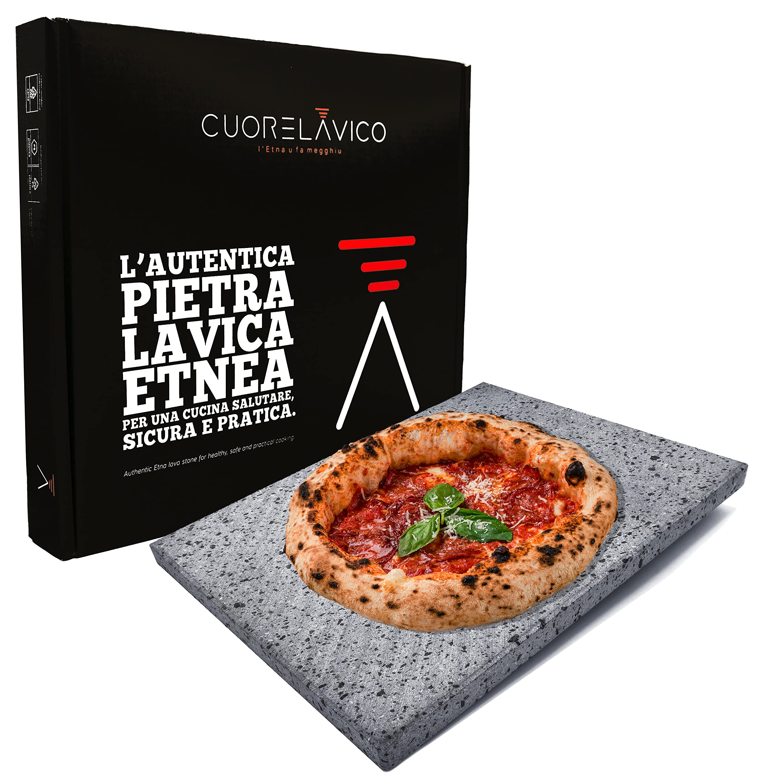 Cuore Lavico: Placa Refractaria de Piedra Volcánica para Pizza Perfecta